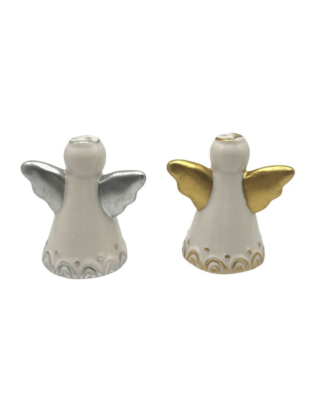 Angel Salt & Pepper Shaker Set Gold & Silver Accents 2.5" Christmas Table Decor